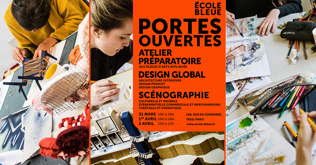 L’École Bleue présente son atelier préparatoire ainsi que ses formations professionnelles en design global et scénographie